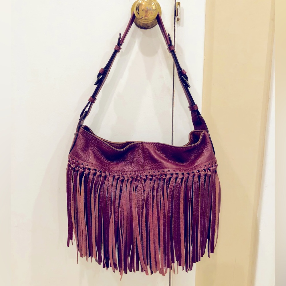 🌺 orYANY Bags- orYANY Fringe Shoulder Bag- maroon- 🌺 - Picture 3 of 15